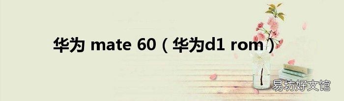 华为d1 rom 华为 mate 60
