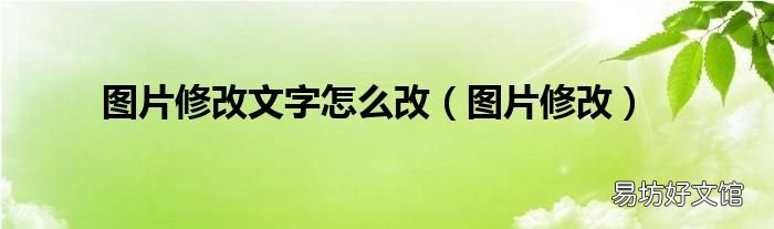 图片修改 图片修改文字怎么改