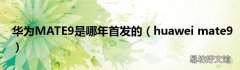 huawei mate9 华为MATE9是哪年首发的