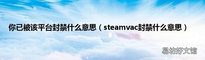 steamvac封禁什么意思 你已被该平台封禁什么意思