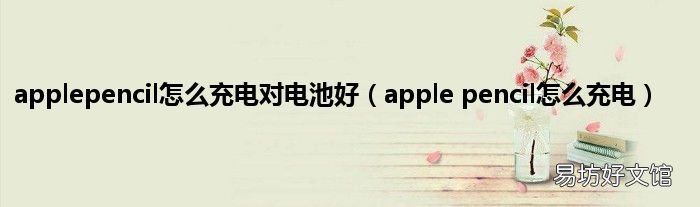 apple pencil怎么充电 applepencil怎么充电对电池好