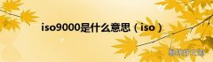 iso iso9000是什么意思