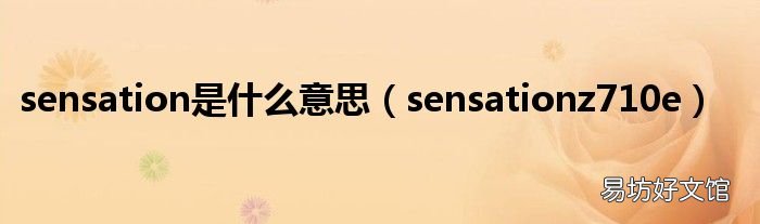 sensationz710e sensation是什么意思