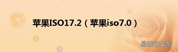 苹果iso7.0 苹果ISO17.2