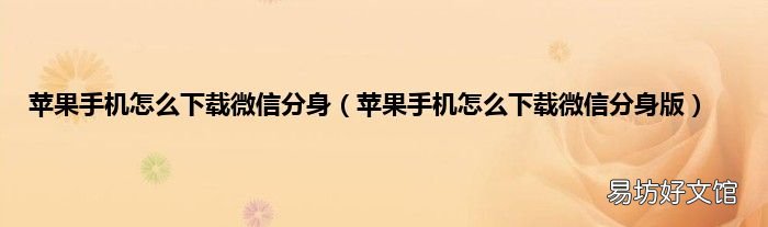 苹果手机怎么下载微信分身版 苹果手机怎么下载微信分身