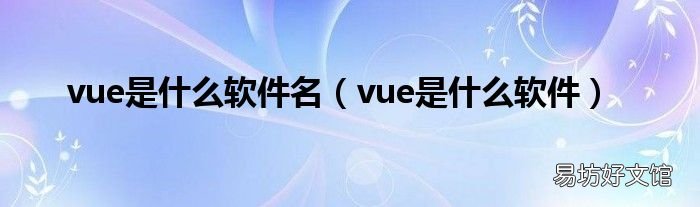 vue是什么软件 vue是什么软件名