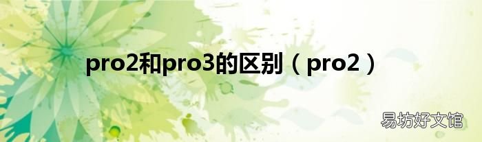 pro2 pro2和pro3的区别