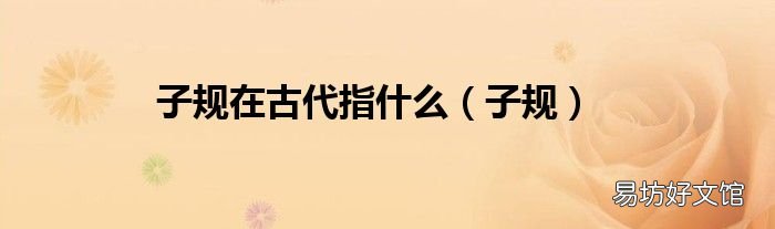 子规 子规在古代指什么