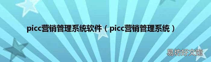 picc营销管理系统 picc营销管理系统软件