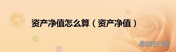 资产净值 资产净值怎么算