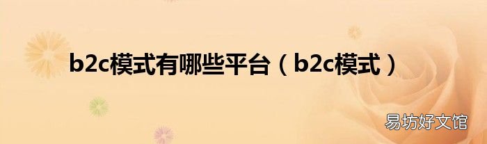 b2c模式 b2c模式有哪些平台