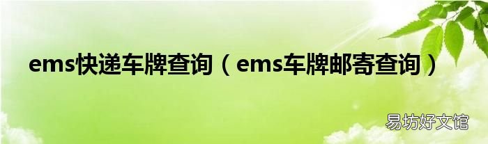 ems车牌邮寄查询 ems快递车牌查询