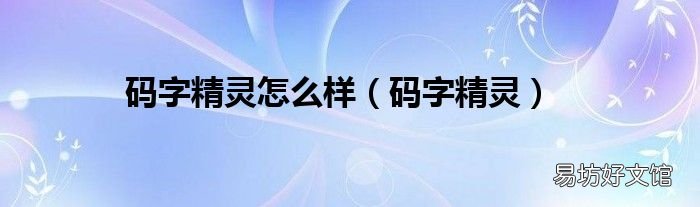 碼字精靈 碼字精靈怎么樣