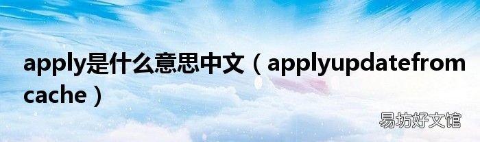 applyupdatefromcache apply是什么意思中文