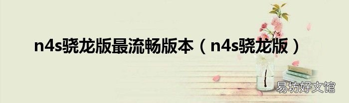 n4s骁龙版 n4s骁龙版最流畅版本