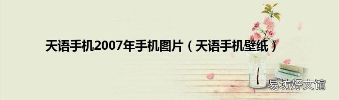 天语手机壁纸 天语手机2007年手机图片