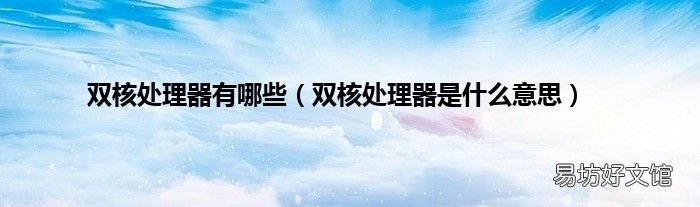 双核处理器是什么意思 双核处理器有哪些