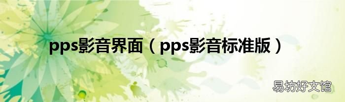 pps影音标准版 pps影音界面