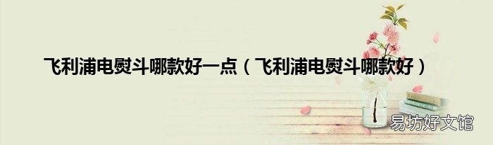 飞利浦电熨斗哪款好 飞利浦电熨斗哪款好一点