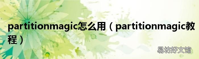 partitionmagic教程 partitionmagic怎么用