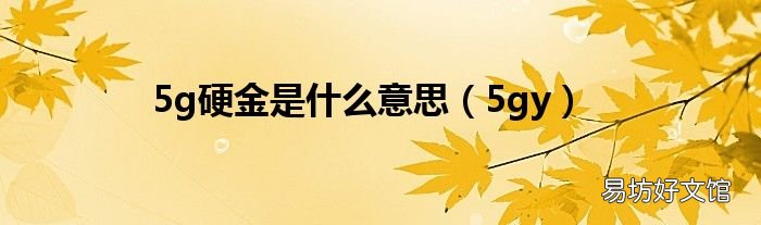 5gy 5g硬金是什么意思