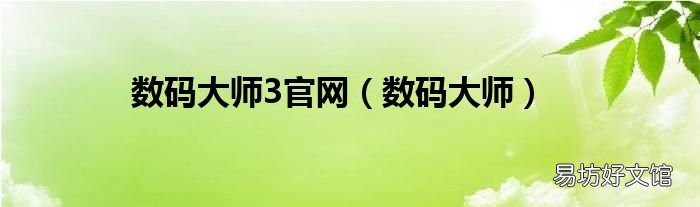 数码大师 数码大师3官网