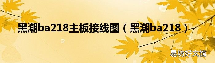 黑潮ba218 黑潮ba218主板接线图