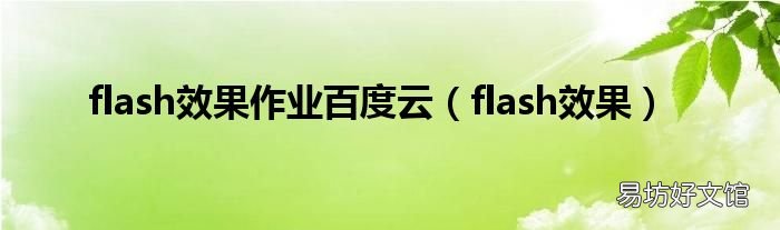 flash效果 flash效果作业百度云