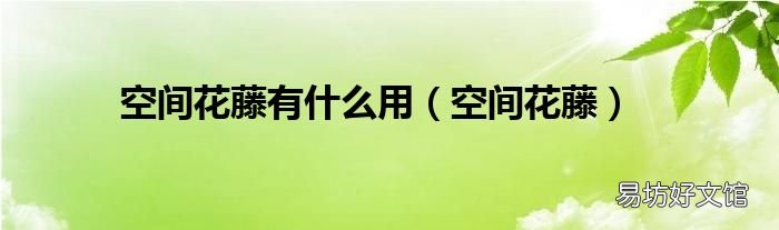 空间花藤 空间花藤有什么用