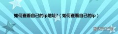 如何查看自己的ip 如何查看自己的ip地址?
