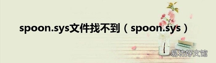 spoon.sys spoon.sys文件找不到