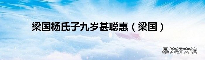 梁国 梁国杨氏子九岁甚聪惠