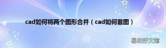 cad如何套图 cad如何将两个图形合并