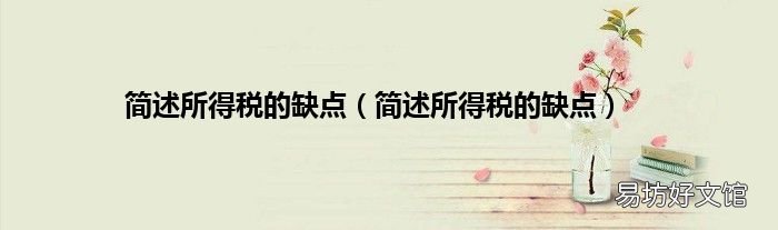 简述所得税的缺点 简述所得税的缺点