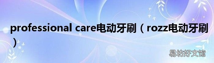 rozz电动牙刷 professional care电动牙刷