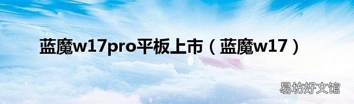 蓝魔w17 蓝魔w17pro平板上市