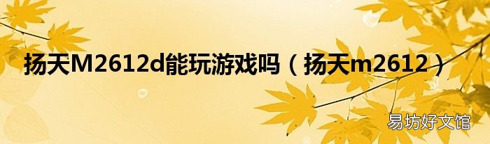 扬天m2612 扬天M2612d能玩游戏吗