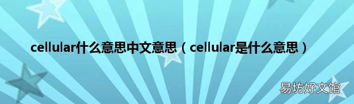 cellular是什么意思 cellular什么意思中文意思
