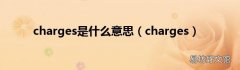 charges charges是什么意思
