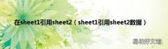sheet1引用sheet2数据 在sheet1引用sheet2