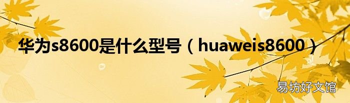 huaweis8600 华为s8600是什么型号