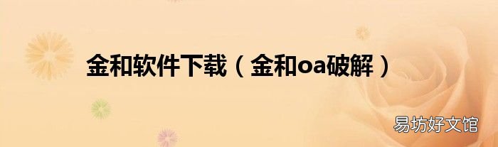金和oa破解 金和软件下载