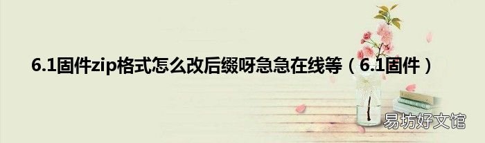 6.1固件 6.1固件zip格式怎么改后缀呀急急在线等