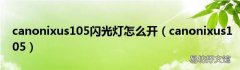 canonixus105 canonixus105闪光灯怎么开