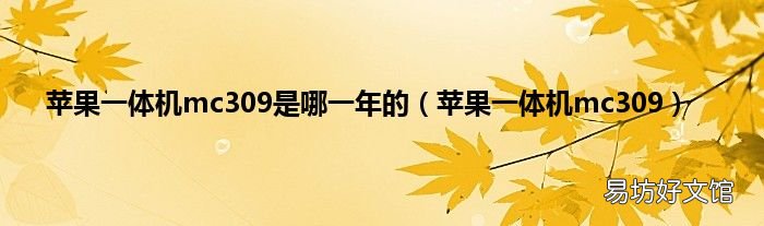 苹果一体机mc309 苹果一体机mc309是哪一年的