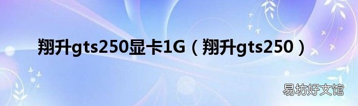 翔升gts250 翔升gts250显卡1G