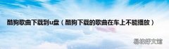 酷狗下载的歌曲在车上不能播放 酷狗歌曲下载到u盘