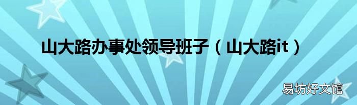 山大路it 山大路办事处领导班子