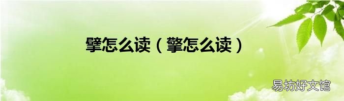 擎怎么读 擘怎么读