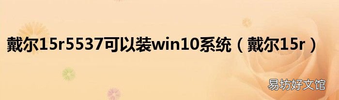 戴尔15r 戴尔15r5537可以装win10系统